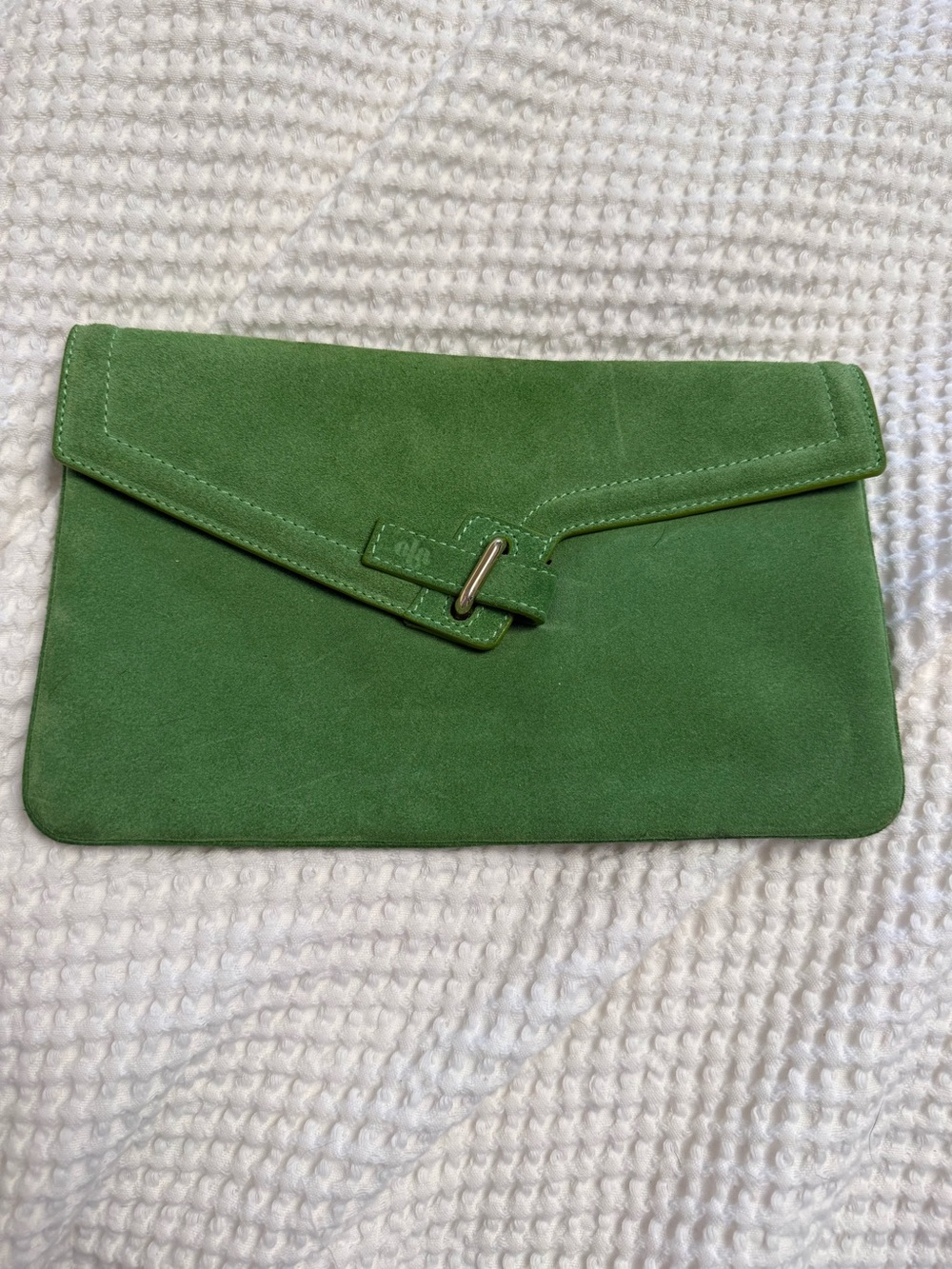Ela Green Suede Envelope Clutch - Women's Bag